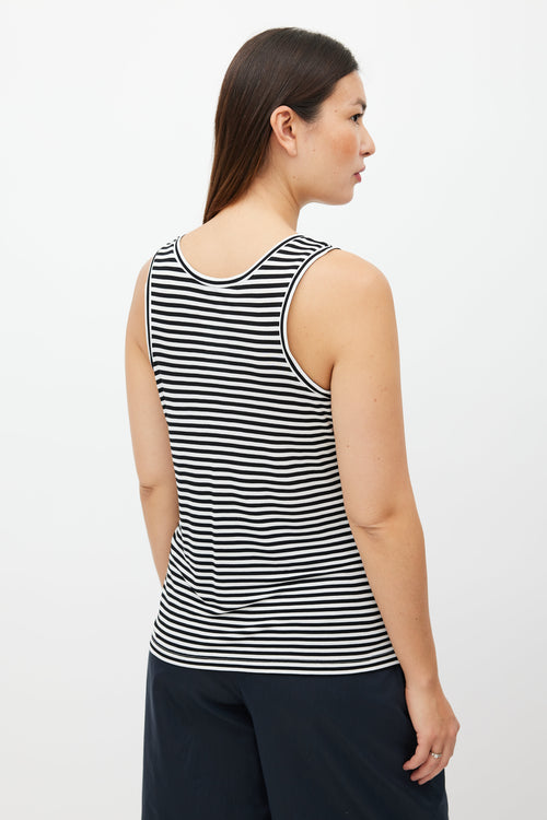 Max Mara White 
Black Striped Tank