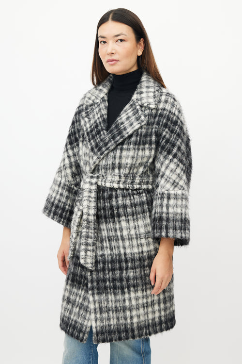 Max Mara White 
Black Wool Coat