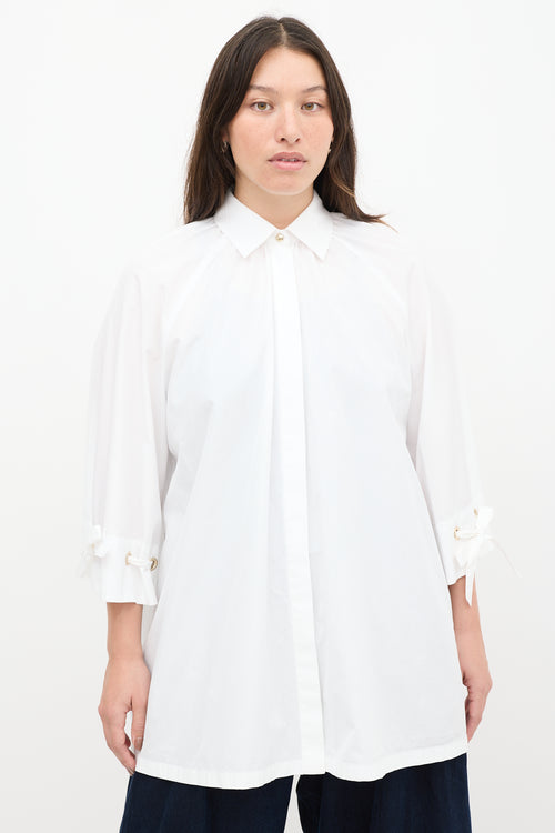 Max Mara White Tie Cuff Shirt