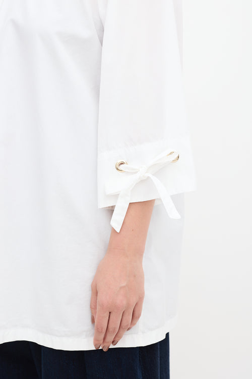 Max Mara White Tie Cuff Shirt