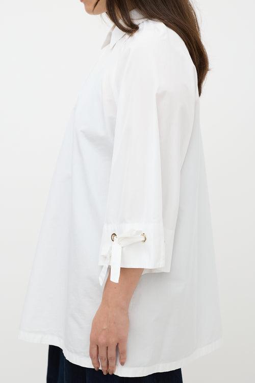 Max Mara White Tie Cuff Shirt