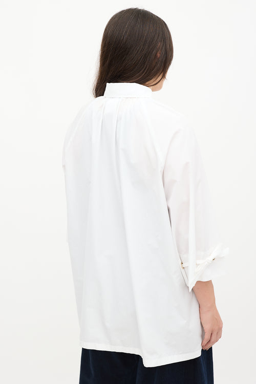 Max Mara White Tie Cuff Shirt