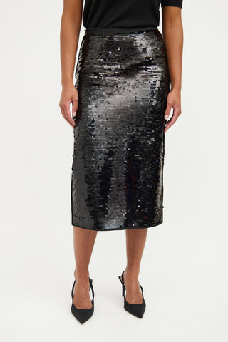 Max Mara Black Sequin Skirt