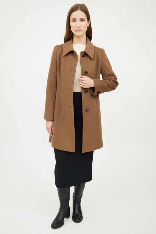 Max Mara Tan Wool Long Coat