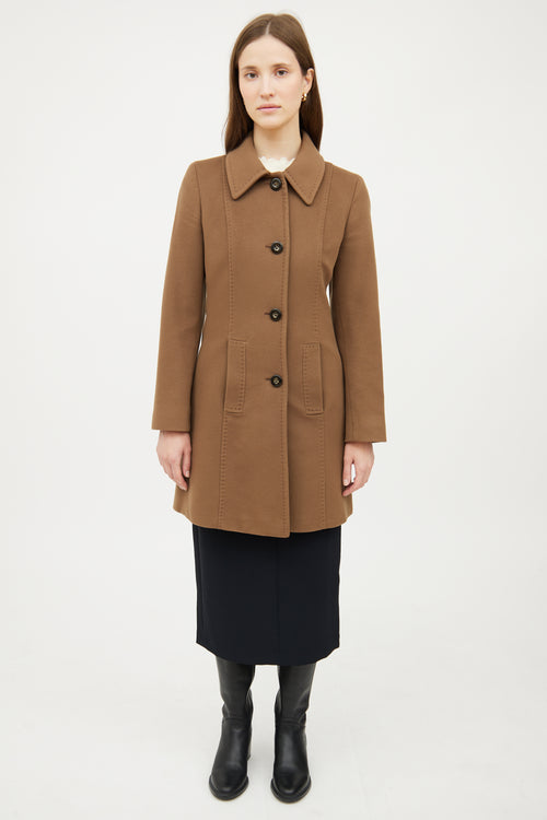 Max Mara Tan Wool Long Coat