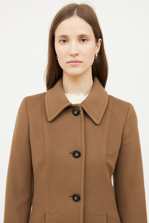 Max Mara Tan Wool Long Coat