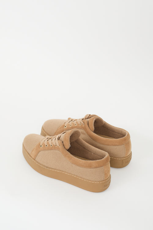 Max Mara Brown Lace Up Platform Sneaker