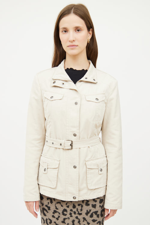 Max Mara Cream Zip Pocket Jacket