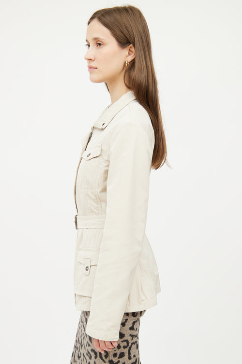 Max Mara Cream Zip Pocket Jacket