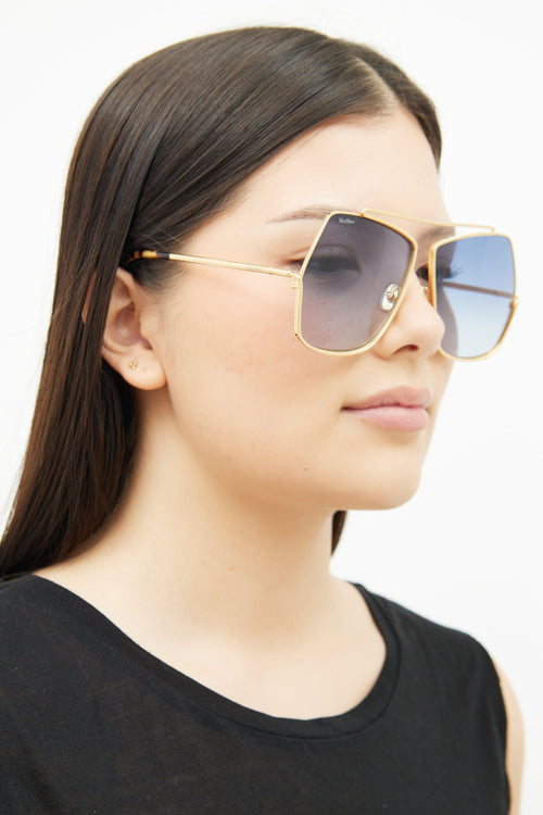 Max Mara Gold 
Blue Elsa MM0006 Sunglasses