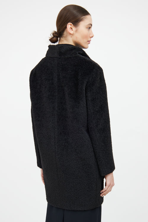 Max Mara Black Wool Toggle Coat