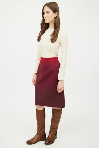 Max Mara Red Midi Pencil Skirt