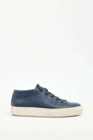 Max Mara Weekend Navy Leather Sneaker