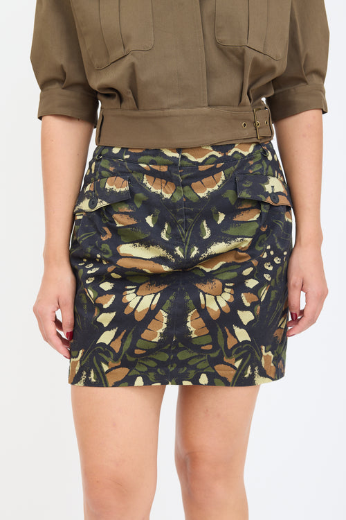 McQ Black 
Multicolour Camo Skirt