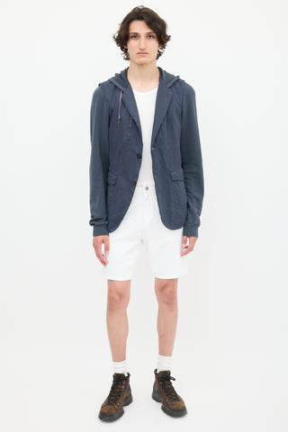 McQ Navy Hooded Layered Jacket