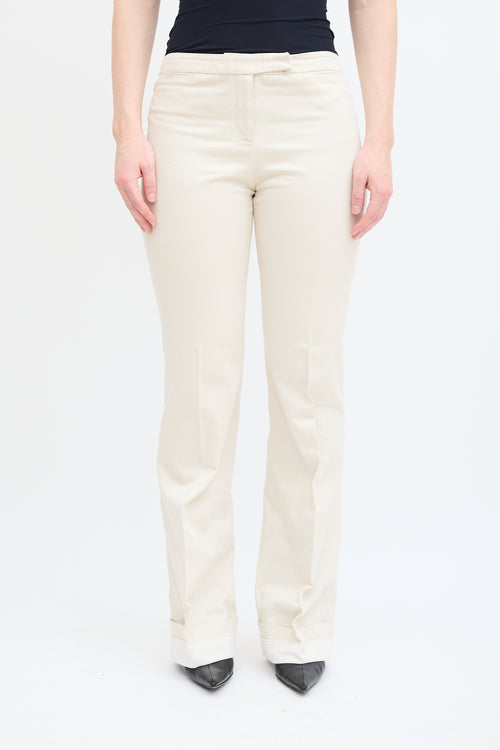 Alexander McQueen Cream Double Cuffed Trouser