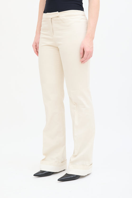 Alexander McQueen Cream Double Cuffed Trouser