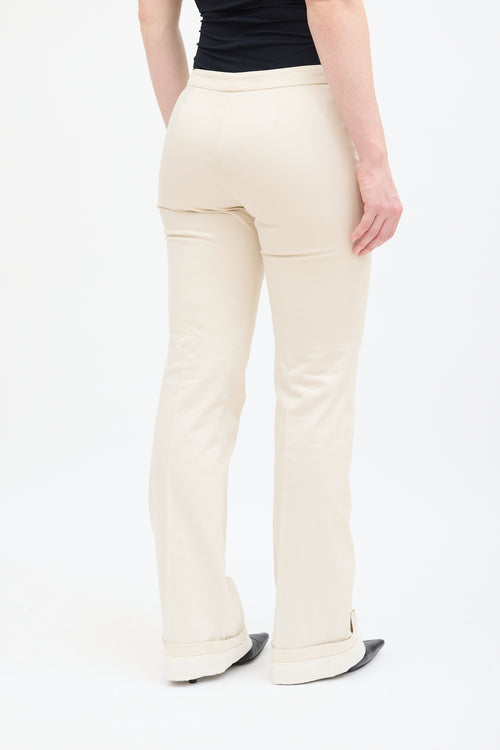 Alexander McQueen Cream Double Cuffed Trouser