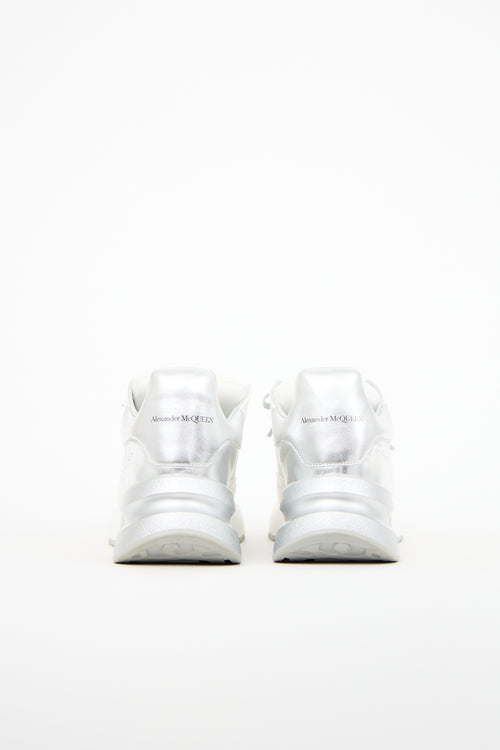 Alexander McQueen White 
Silver Leather Sneaker