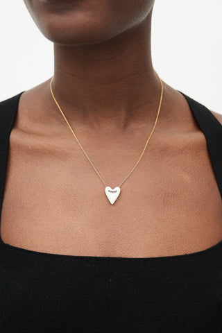 Mejuri Gold 
White Heart Necklace