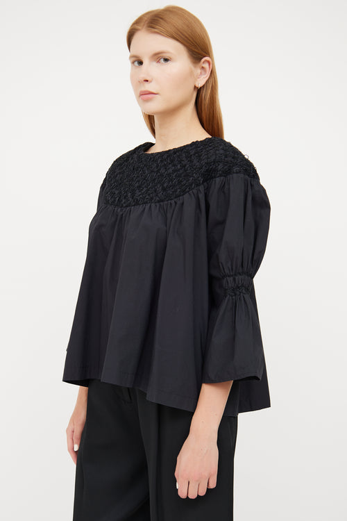 Merlette Black Cotton Embroidered Top