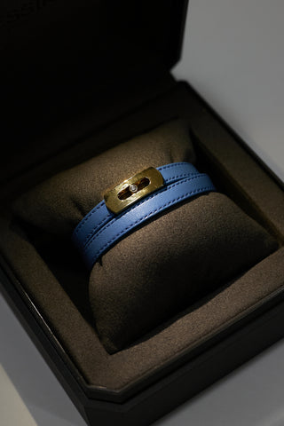 Messika 18K Gold 
Blue Leather My Move Wrap Bracelet