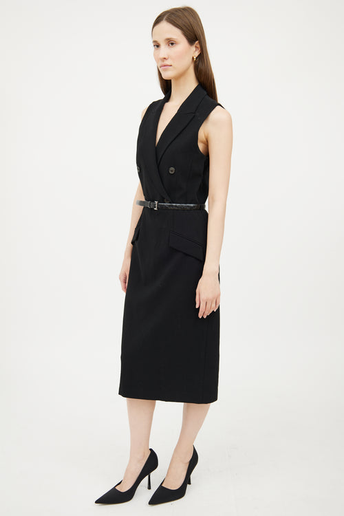 Michael Kors Black Collar Button Dress