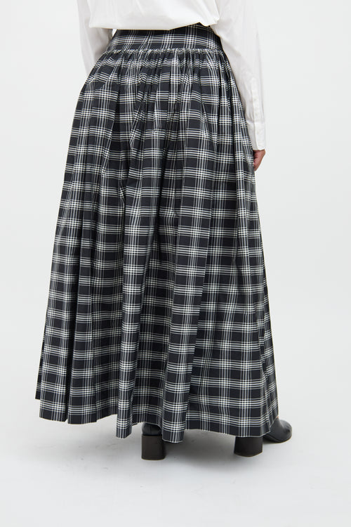 Michael Kors Black 
White Plaid Ruffle Skirt