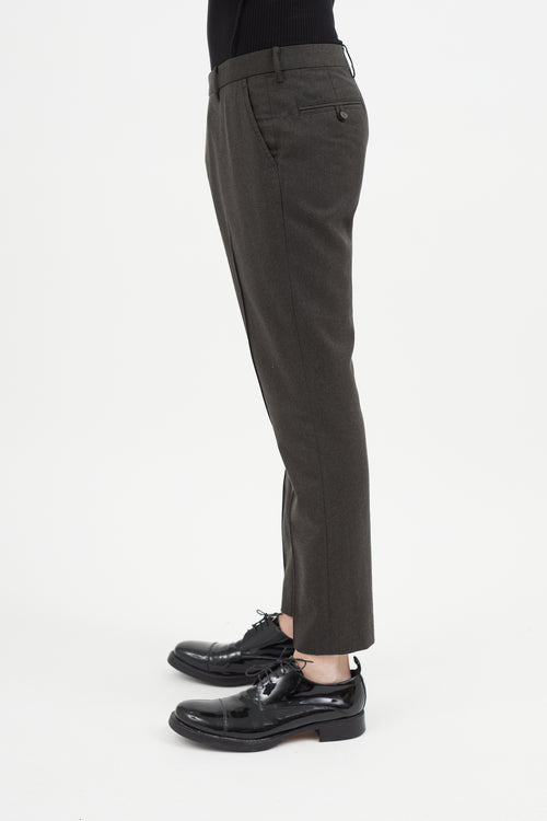 Mihara Yasuhiro Grey Wool Criss Cross Trouser