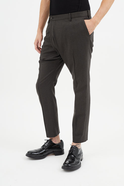 Mihara Yasuhiro Grey Wool Criss Cross Trouser