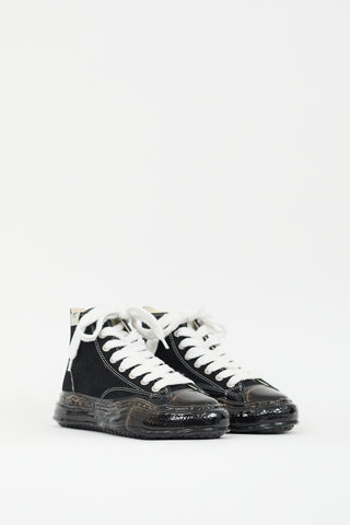 Mihara Yasuhiro Black Canvas Sole Dip High Top Sneaker