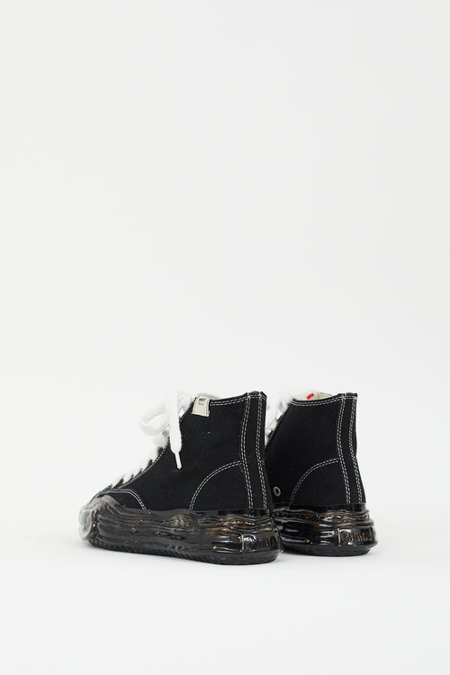 Mihara Yasuhiro Black Canvas Sole Dip High Top Sneaker