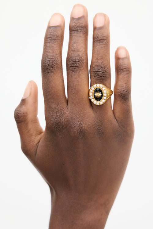 Missoma Gold Vermeil 
Multi Stone Night Sky Cocktail Ring