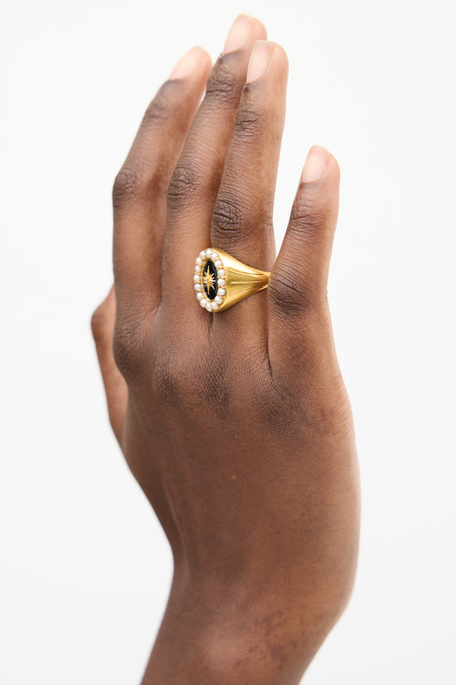 Missoma Gold Vermeil 
Multi Stone Night Sky Cocktail Ring