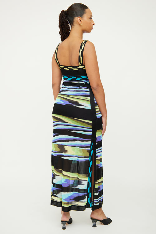 Missoni Black Blue Multi Sleeveless Dress