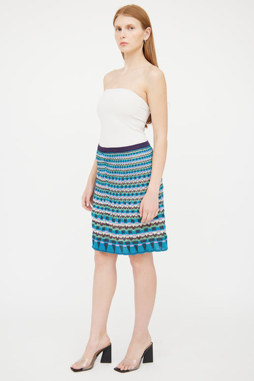 M Missoni Blue 
Multi Knit Skirt