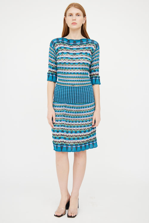 M Missoni Blue 
Multi Knit Top