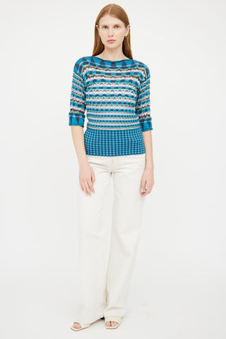 M Missoni Blue 
Multi Knit Top