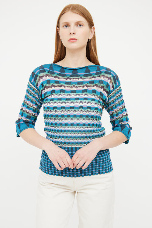 M Missoni Blue 
Multi Knit Top