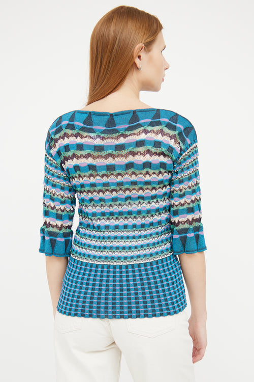 M Missoni Blue 
Multi Knit Top