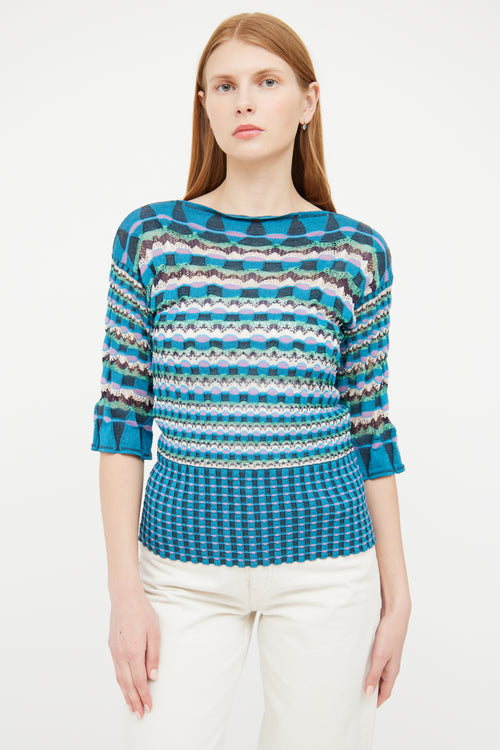 M Missoni Blue 
Multi Knit Top