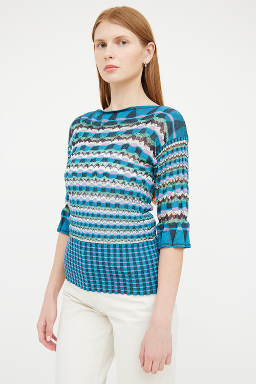 M Missoni Blue 
Multi Knit Top