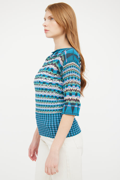 M Missoni Blue 
Multi Knit Top