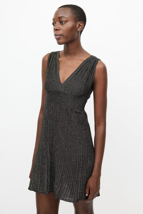 Missoni Black 
Gold Metallic Knit Mini Dress