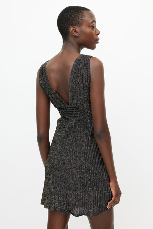 Missoni Black 
Gold Metallic Knit Mini Dress