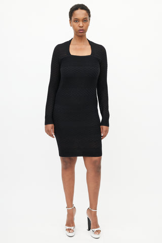 Missoni Black Knit Square Neck Dress