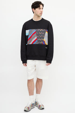 Missoni Black 
Multi Pattern Panel Crewneck Sweatshirt