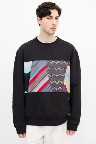 Missoni Black 
Multi Pattern Panel Crewneck Sweatshirt