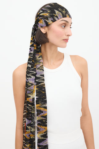 Missoni Black 
Multicolour Striped Fringe Scarf