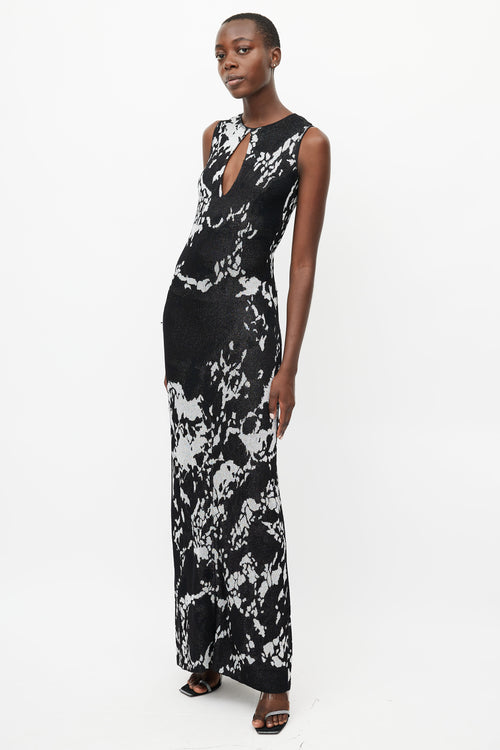 Missoni Black 
Silver Metallic Cut Out Maxi Dress